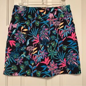 Lilly Pulitzer Luxletic Monica Skort Skirt Onyx Black Paradise Glow Size 2